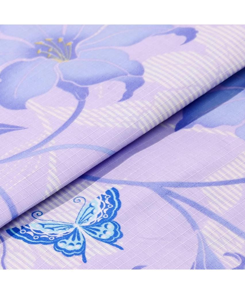 Yukata Two Change Set Heiko Junior Girls Butterfly [KYOETSU] Set, Yukata, Parts, Girls, Unbleached, Weave, 3-piece (Yukata, Obi, Geta), (6. Dream,
