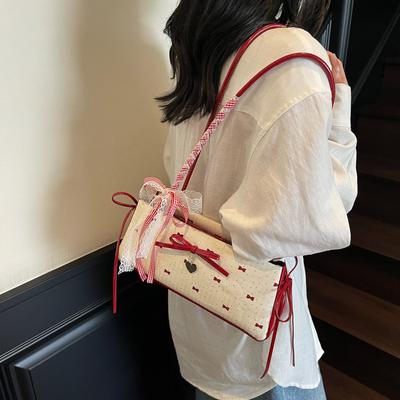 Korean Bow Handbag Fashionable Versatile Pillow Bag Women's High-end Single Shoulder Armpit Bag Wholesale