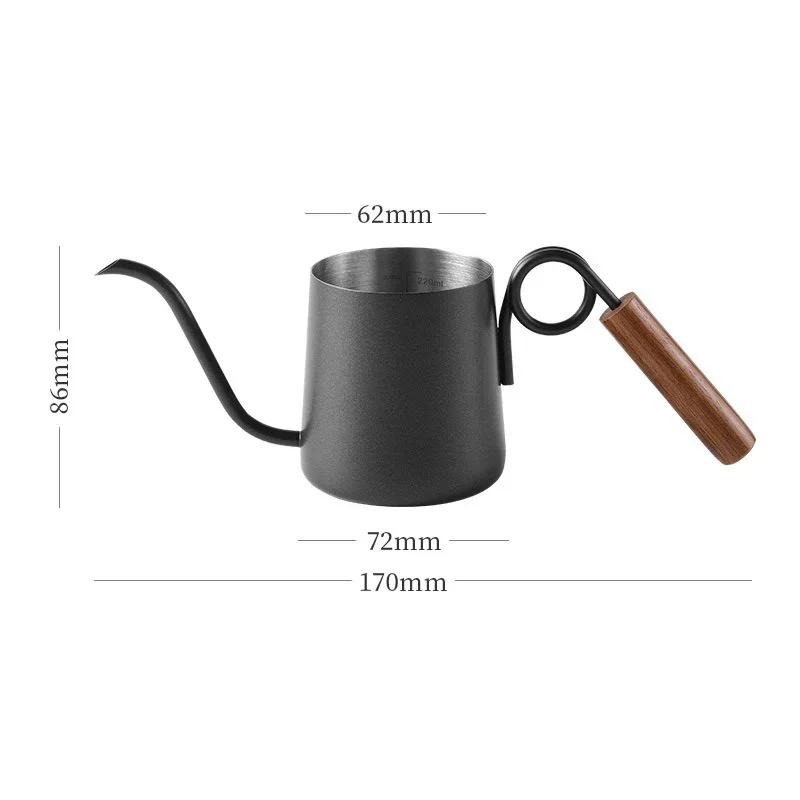 Hand-brewed Coffee Pot Brewing Kettle Ring Wooden Handle Stainless Steel Fine Mouth Drip Kettle Manual Brewing Coffee Machine