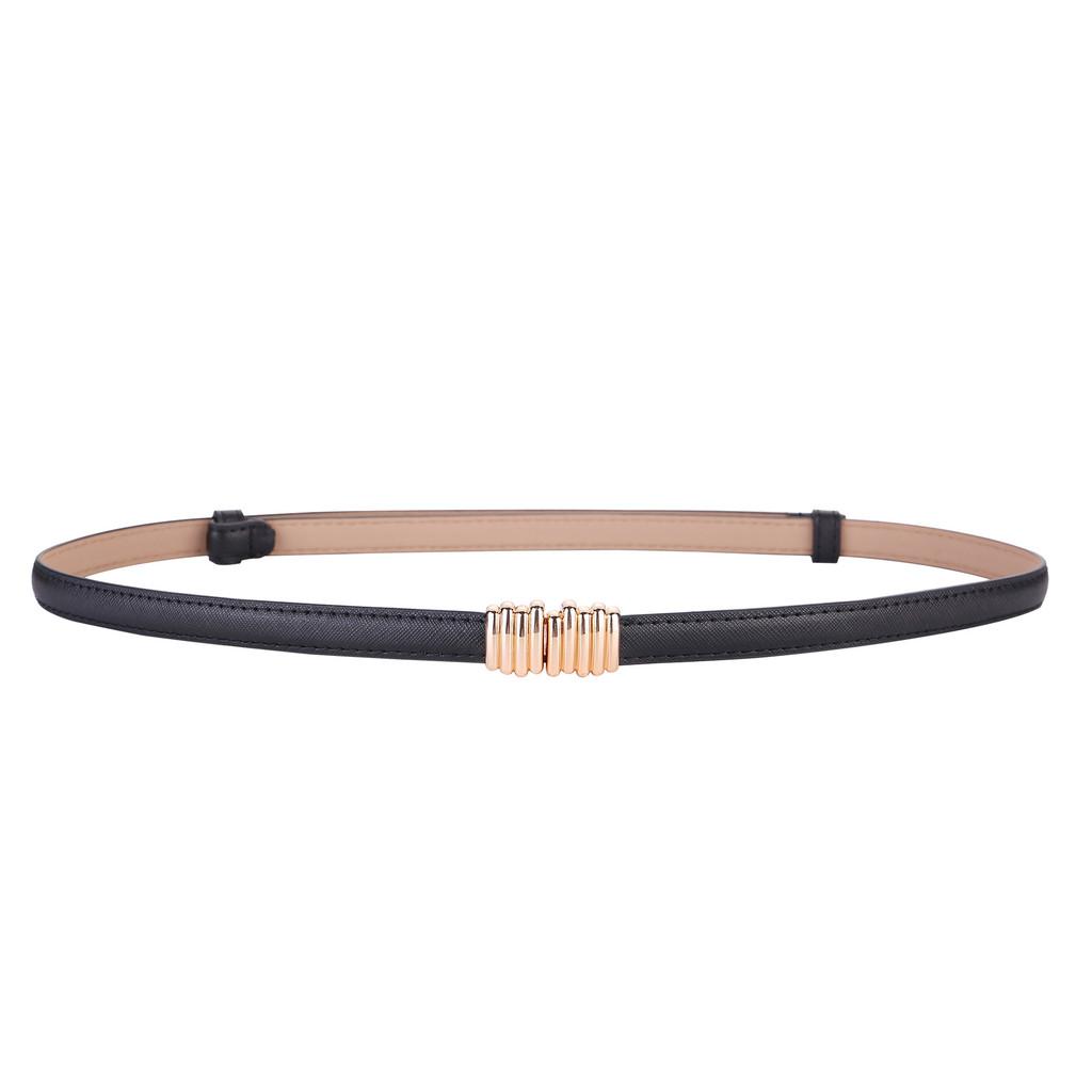 Classic Leather Waist Belt For Women With Adjustable Alloy Buckle Minimalist Fashion