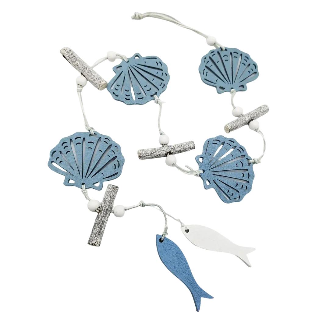 Ocean Theme Wood Hanging Ornament Starfish Sea Shell Design Sun Catcher For Home Wall And Garden Decoration Wall Art