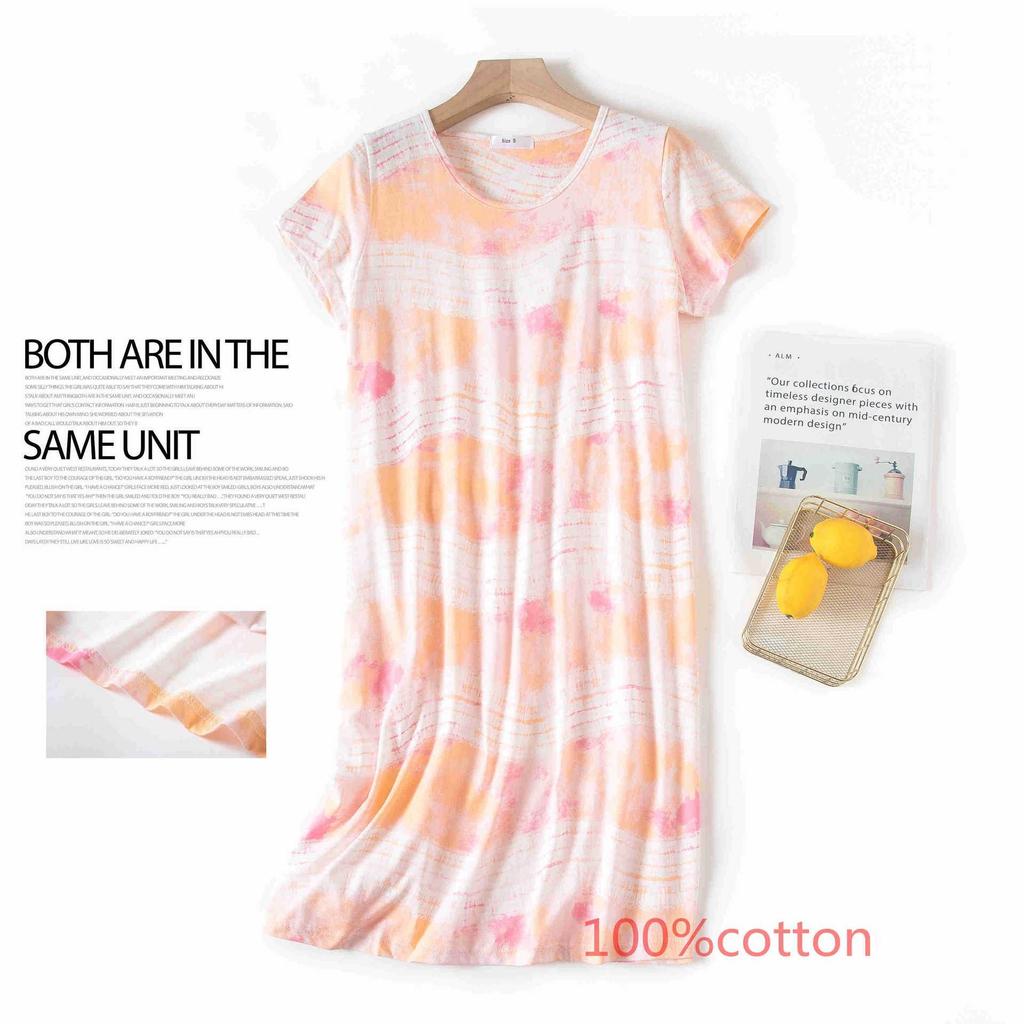 Plus size Estate Donna Camicia da notte Manica corta Simpatico cartone animato pigiameria dolce O Collo Camicie da notte Pigiama Pigiama da donna in cotone