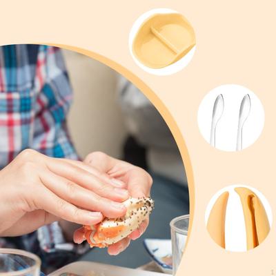 4 Pieces Crab Cracker Eating Tool Shell Opener Seafood Fork with Sturdy PP Material Comfortable