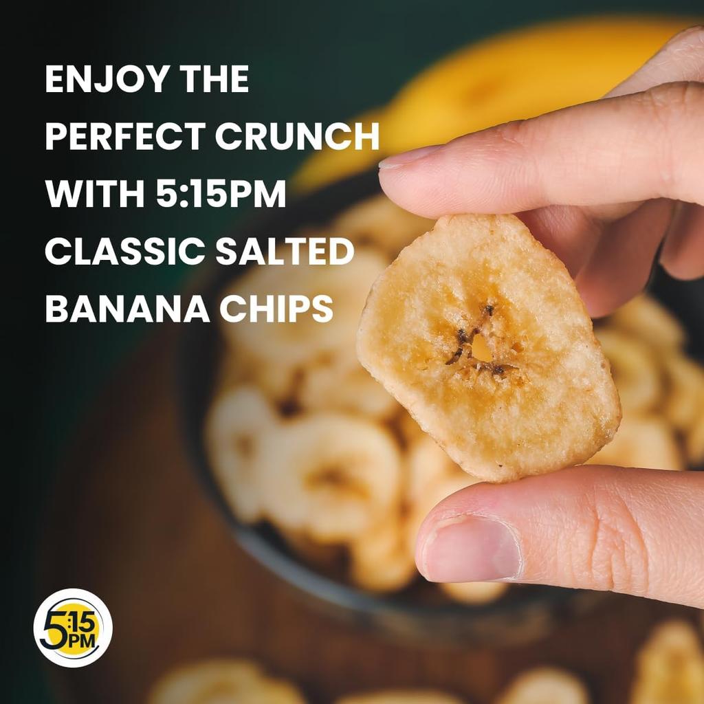 5:15PM Kerala Bananenchips 400g X Packung 2er-Packung | Knusprige gelbe Waffeln Snacks Klassischer gesalzener Geschmack