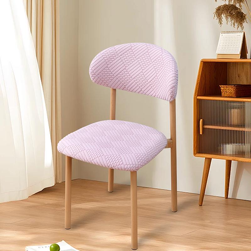 Arc-Shaped Elastic Chair Cover Set: Universal 2-Piece Cushion & Backrest for Booths, Milk Tea Shops, Dining Tables, and Benches.