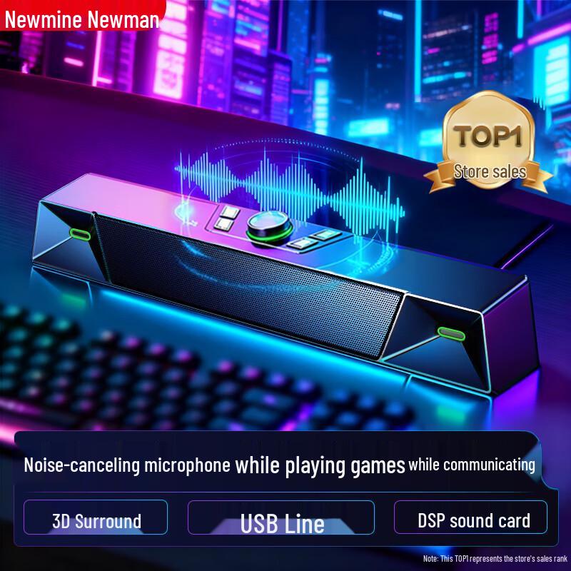 Newmine Desktop Gaming Soundbar Speakers