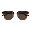 Gucci Temple Lettering Metal Rectangular Sunglasses Men's Tortoiseshell