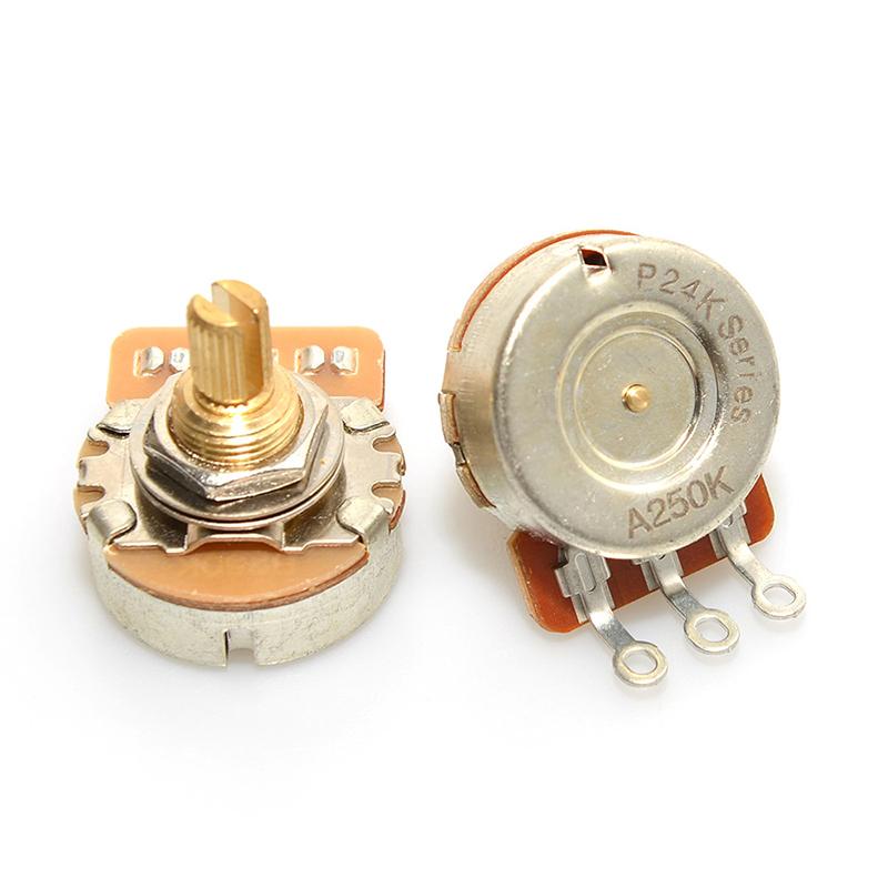 

1Pcs Fine 24-spline Brass Shaft Pots 500K/250K Long / Short Shaft Choose Guitar Potentiometers DIY Accessories