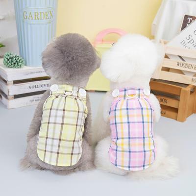Evcil Hayvan Giyim Köpek Giysileri Kore Versiyonu Teddy Etek Köpek Giyim Teddy Pamuk Ekose Sapanlar