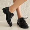 Oxfords Shoes for Women Cross Tied Lace Up Round Toe Black Nude Vintage Brogue Derby Shoes Female Spring Flats Chaussure Femme