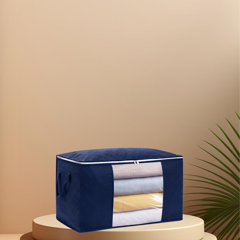 1Pcs Foldable Storage Bag Zipper Clothing Storage Box Clothing Storage Bag Non-woven Fabric with Handle Storage Bag