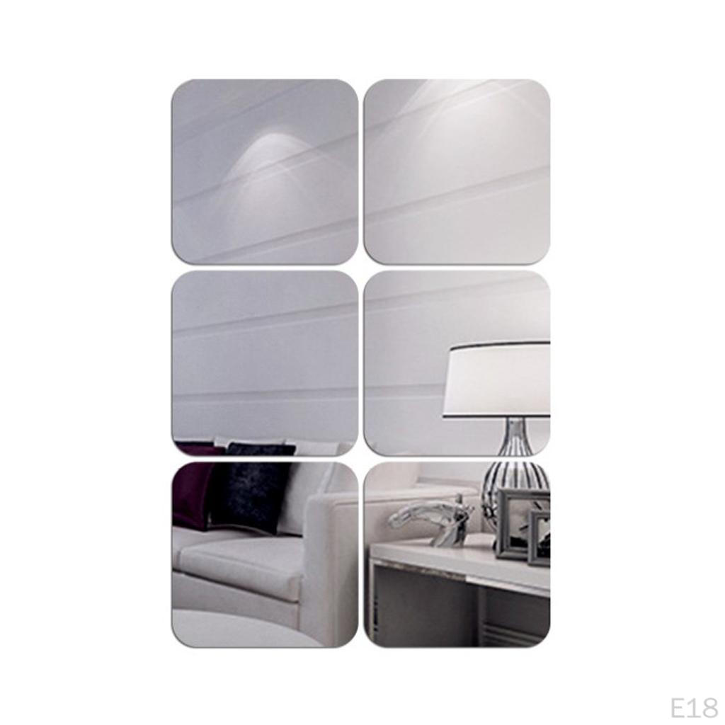 /Set Self Flexible Mirror Sheets Wall ers for Home Decor - 0.1cm Thickness