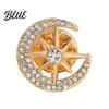 Bag Accessory Pin Moon Star Design Brooch for Women Rhinestones