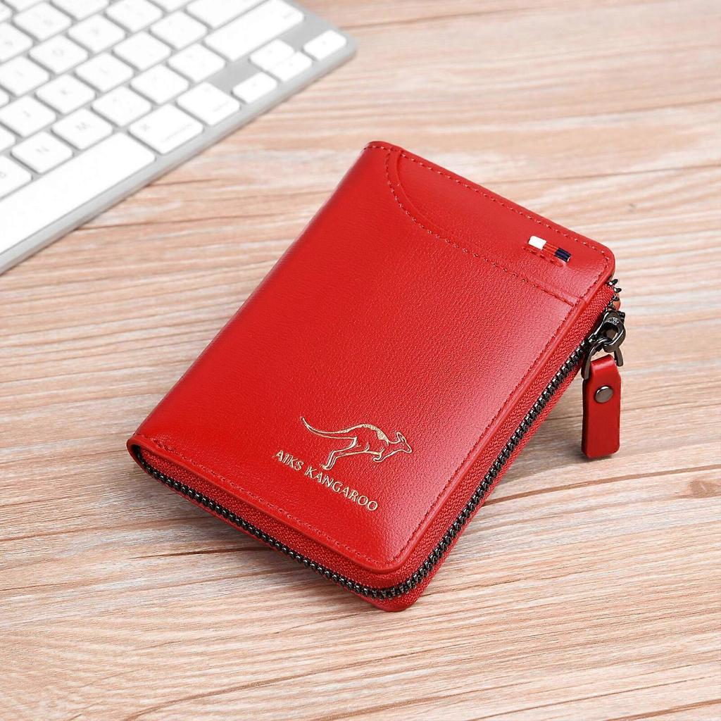 Vintage RFID Leather Wallet | Anti Magnetic Coin Purse | Zipped Pocket Bag | Card Holder