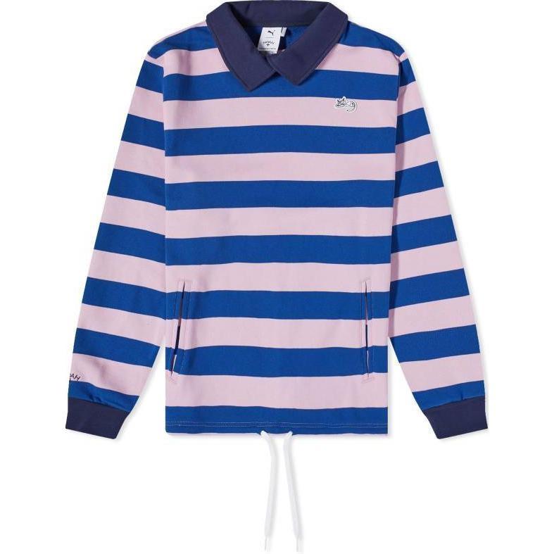 PUMA x Noah Striped Crew Sweater  Blue Pink  Men s 621942-72 M