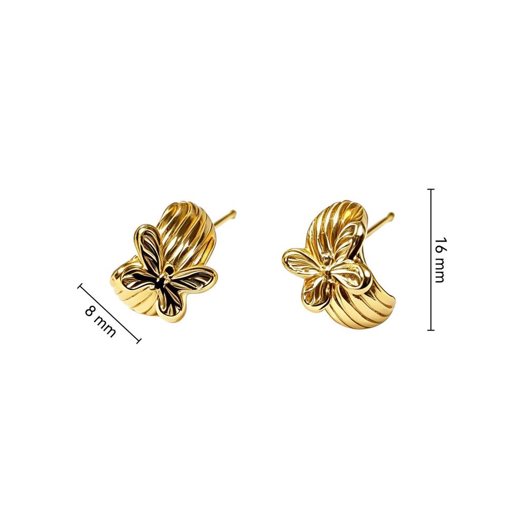 Trendy European & American Stainless Steel Butterfly Earrings
