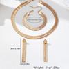 Fashion temperament Elegant personality Versatile gold European and American style necklace Bracelet Earrings suit Women's