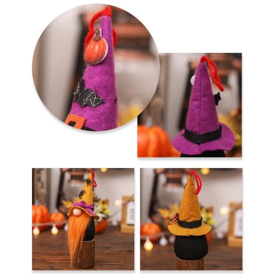 Halloween Gnome Lalka Upiorny Nietoperz Dyniowy Pająk Czarny Kot Kapelusz Wiedźmy Pełna Broda Pulpit Gnome Bez Twarzy Nadziewane Ozdoby Party Upominki