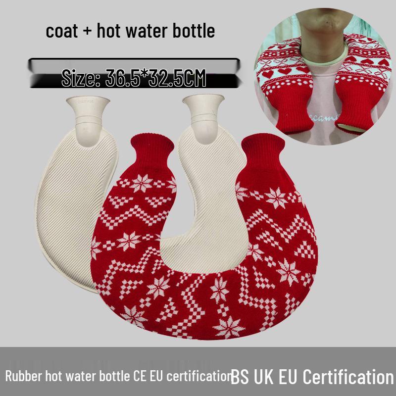 Explosion-Proof Hot Water Bottle: Rubber Design for Stomach and Feet, Long-Lasting Warmth