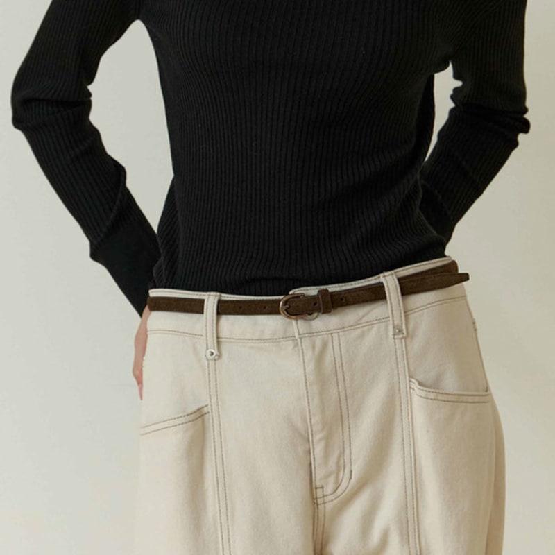 

on&on замшевый тонкий ремень NEX5XT004_2 цвета BROWN_FREE_00