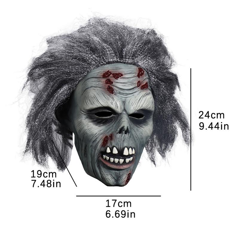 Zombie Face Cover Horror Headgear Toys Latex Halloween Scary Masque Creepy Face Cover Cosplay Costume for Party Props