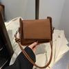 Casual Solid Color New Texture Temperament Niche Design Sense Shoulder Crossbody Portable Small Square Bag Woman
