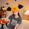 Lightweight Novelty Bat Pumpkin Hat Funny Breathable Halloween Cosplay Headgear Soft Comfortable Plush Headwear Cosplay Costume