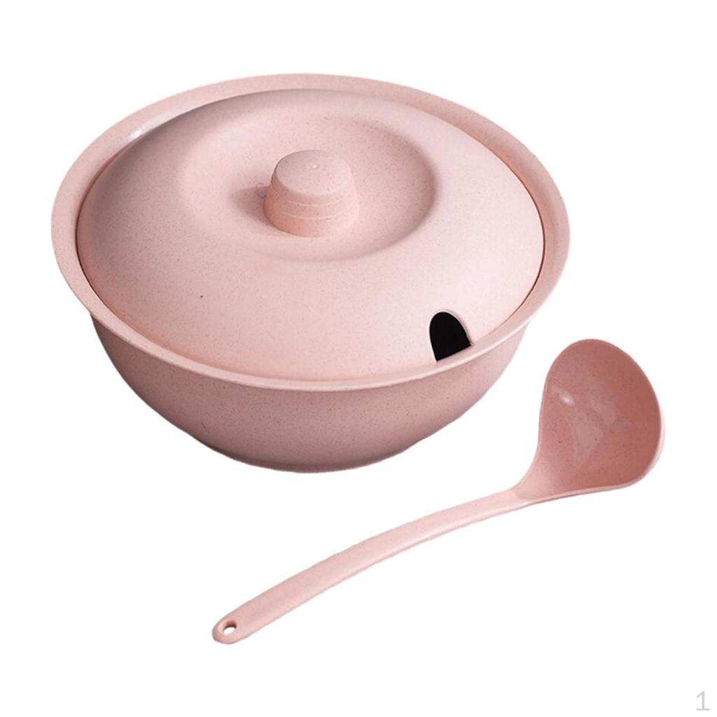 Straw Soup Pot Set Noodles Bowl Resistant With Lid Spoon