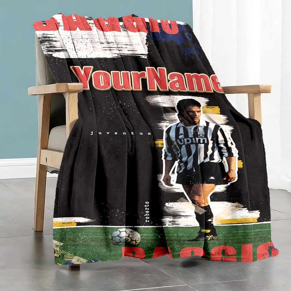 Juventus Customize Your Name Blanket Throw Customizable Blanket Warmthful Decor Versatile for Chair Home Decor Office Chair Bed