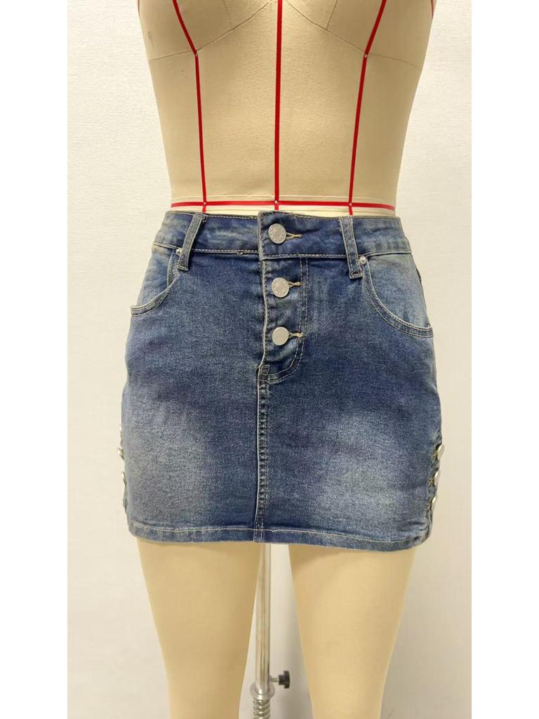 2025 Sexy Retro Denim Mini Skirt: Loose, Slimming, Stylish Women's Fashion