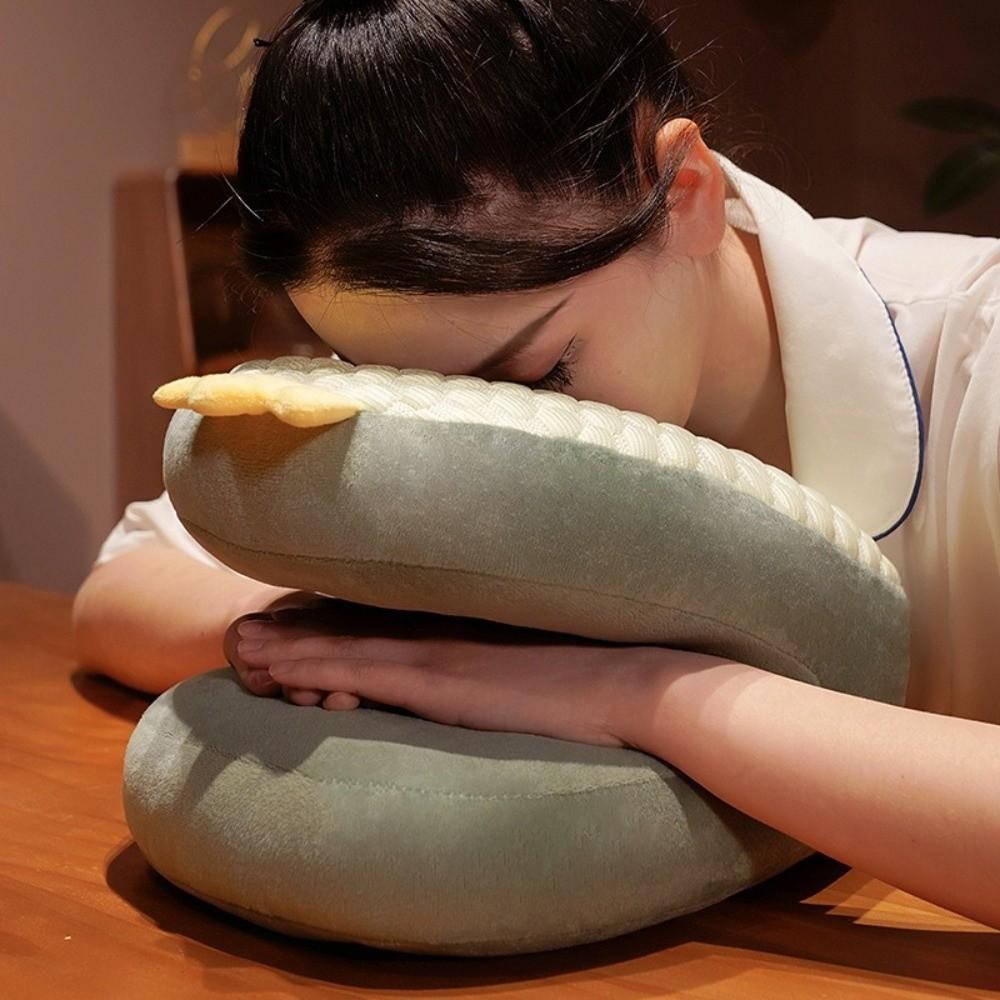 Cartoon Design Nap Pillow Plush Neck Nap Pillow Comfortable Plush Throw Pillow  Office Use