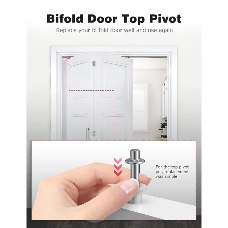 Bifold Door Top Guide Wheels Plastic For Closets Pantries Laundry Rooms Stainless Steel Bifold Door Top Pivot Hinge Suite