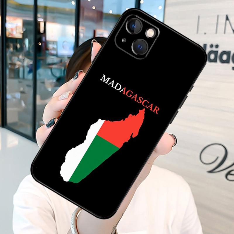 Madagascar Flag Phone Case For iPhone 12 11 13 14 15 16 Pro Max Plus Silicone Cover For iPhone XR X XS Max