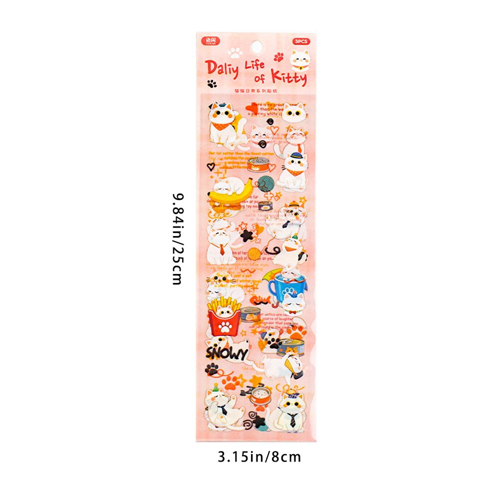 Cat daily cute cat English pattern waterproof tent material DIY card decoration sticker