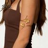 Bracciale Floreale Stile Vacanza Bracciale Metallico Tridimensionale Design Floreale Regolabile