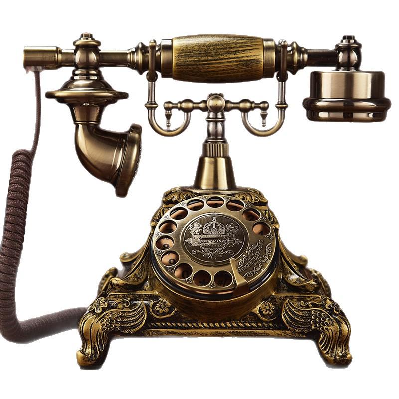 Retro European Antique Replica Rotary Desk Phone - Creative American Style Wired Telephone