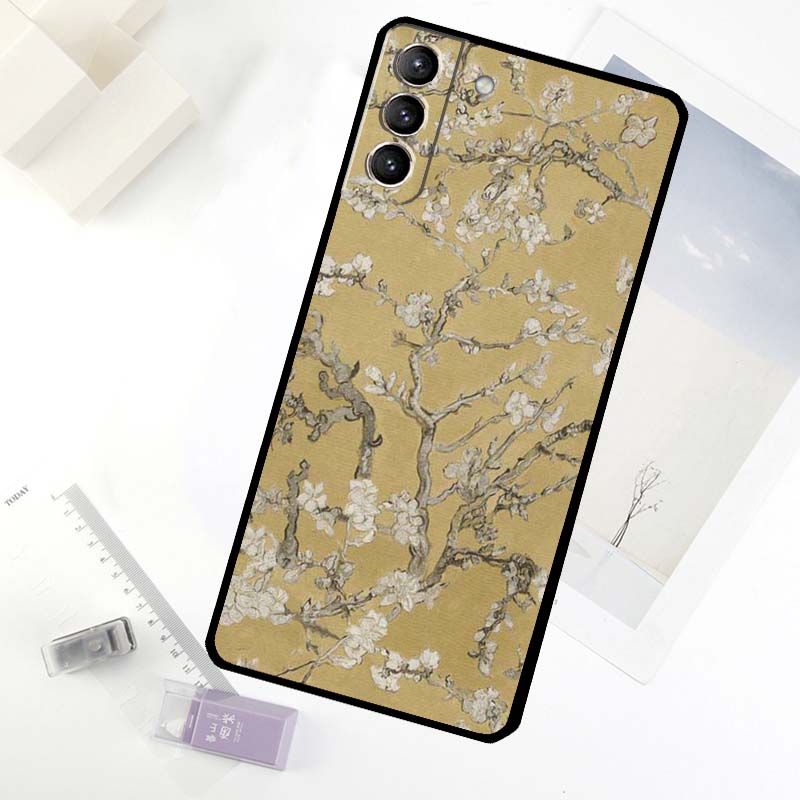 Blossoming Almond Tree Phone Case For Samsung Galaxy S25 S26 Ultra S20 S21 S22 S23 S24 Ultra S10 Plus S25 FE Cover