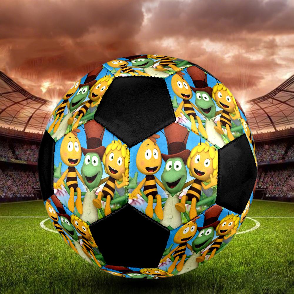 Bees and Maya Indoor Soccer Ball Colorful Machine Stitched PVC Size 5 Team Training Competition Ready Durable High-Bounce Cool Sports Gift