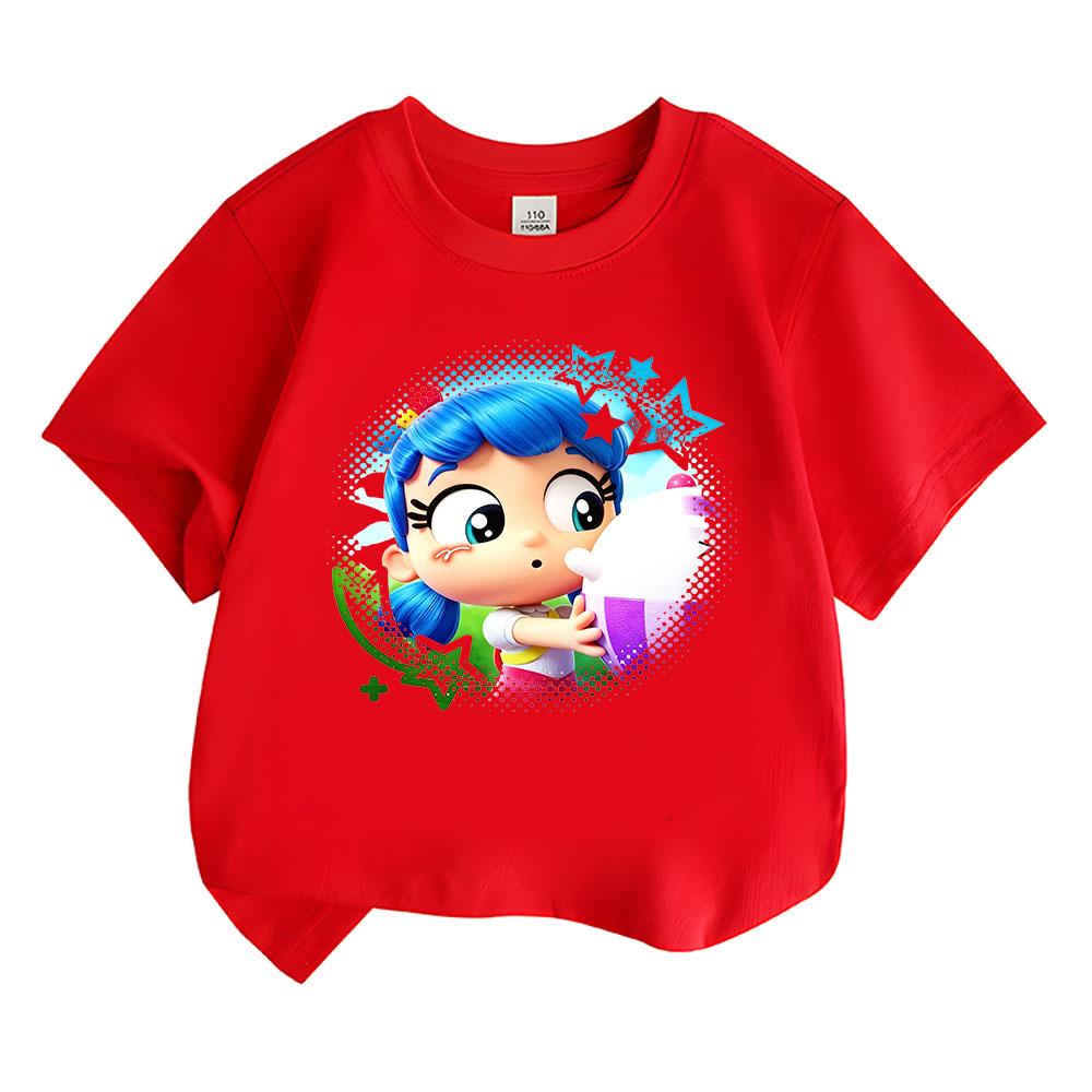 

100% Cotton True and The Rainbow Kingdom Children s T-shirt Cute Print Kids O-neck Tees High Quality Toddler Summer Tops Funny T-shirt Anime T-shirt 100 красный