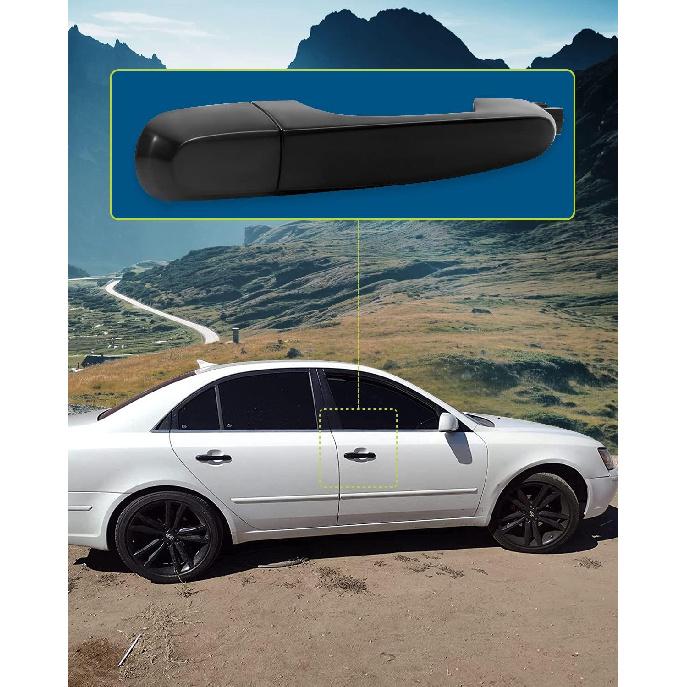LUJUNTEC Exterior Front Passenger Side Door Handle Replacement Fit for 2005-2010 for Kia for Sportage Smooth Black