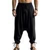 New Men's Linen Casual Loose Large Size Bloomers Breathable Wide Leg Casual Pants
