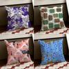 Colorful Patchwork Pattern Cushion Cover Reversible Soft Durable Pillow Cover Home  Car MultiScene Use for Daily Comfort