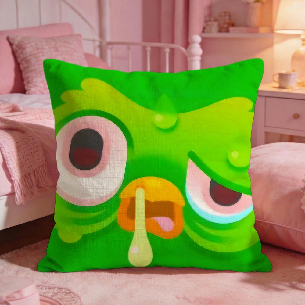 DDuolingos Cute Cartoon Cushion Cover Premium Comfort Reversible Pillow Cove Two In One Design For Any Room Car Interior
