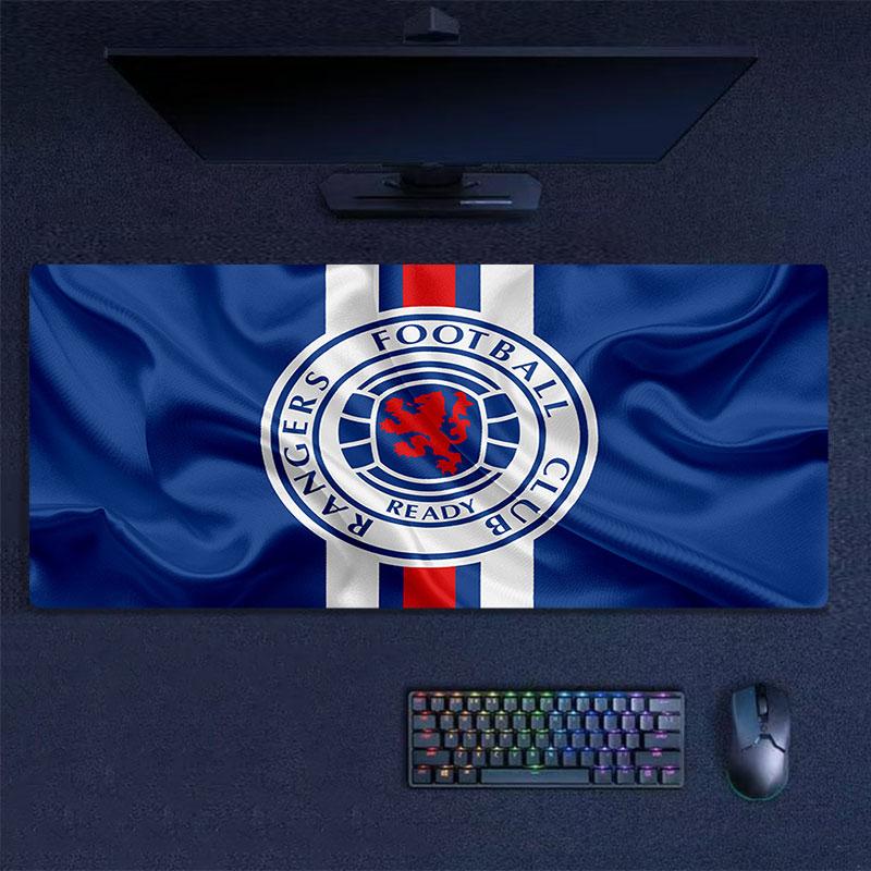 Rangers FC Mouse Pad, Large Gaming Desk Mat, Non-slip XXL Mousepad for Laptop & Tablet, Mini PC Playmat with Stitched Edges