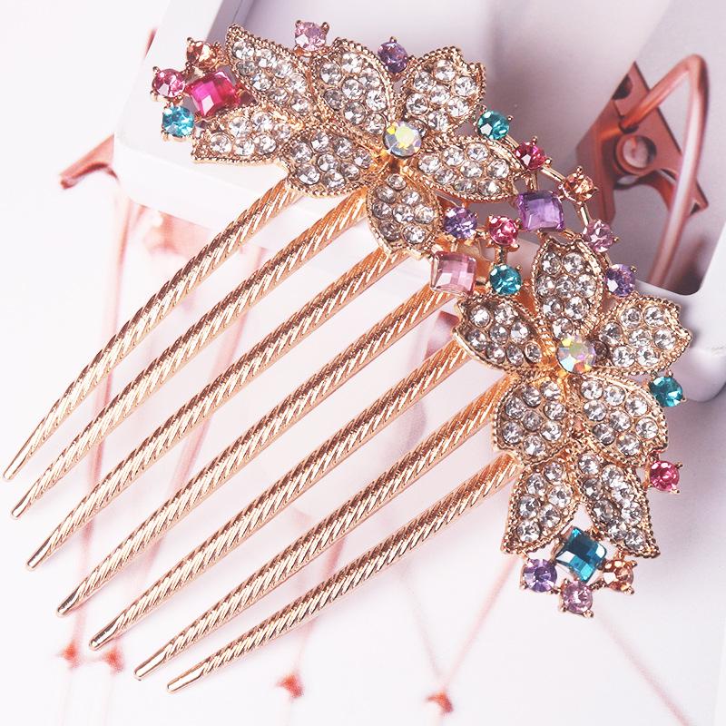 Μεταλλική Χτένα Μαλλιών με Επτά Δόντια και Στρας και Φουρκέτα - Κορεατικό Στυλ