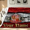 1PC Sunderland A.F Custom Name Patterned Flannel Blanket Suitable For All Seasons for Home Decor Warmth and Comfort Gifts Holiday Present