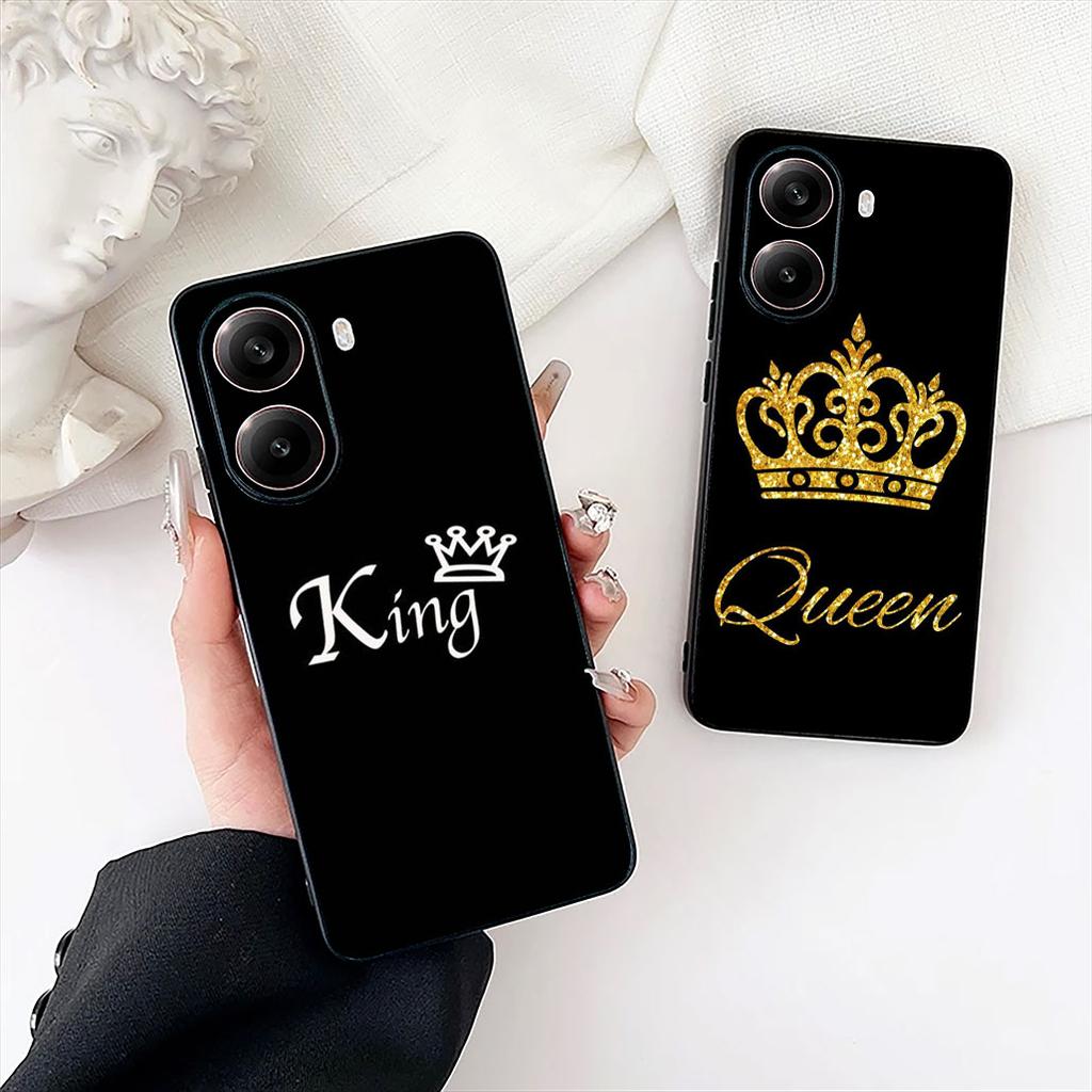 King Queen Lovers Crown Princess Phone Cover for Samsung Galaxy A06 A05 A14 A50 A51 A52 A12 A13 A23 A70 A07 A25 A26 A72 A56 Case