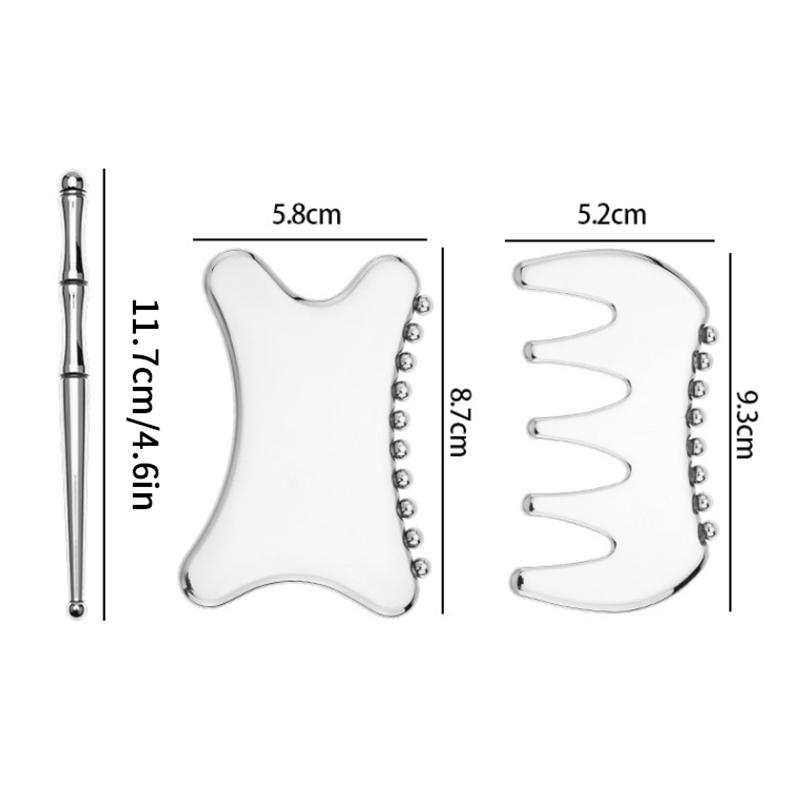 Stainless Steel Gua Sha Facial Tool – Massage Board for Acupressure, Deep Tissue Stimulation, and Facial Lifting