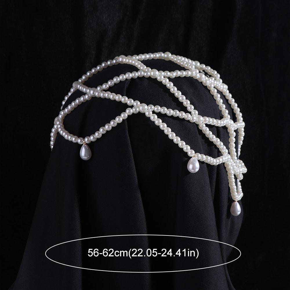 White Pearls Hairband Luxury Boho Headband Fashion Pearls Head Chain  Head Accessories