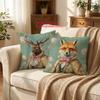 1/4pcs Vintage Royal Animal Portrait Throw Pillow Covers  Floral Farmhouse Decorative Cushion Cases Cushion Cover